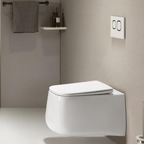 China Bathroom Wall Mounted Toilet Ceramic Sanitary Ware With UF Toilet Seat factory