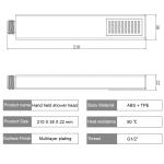 210mm Length ABS TPE Rectangular Handheld Shower Head