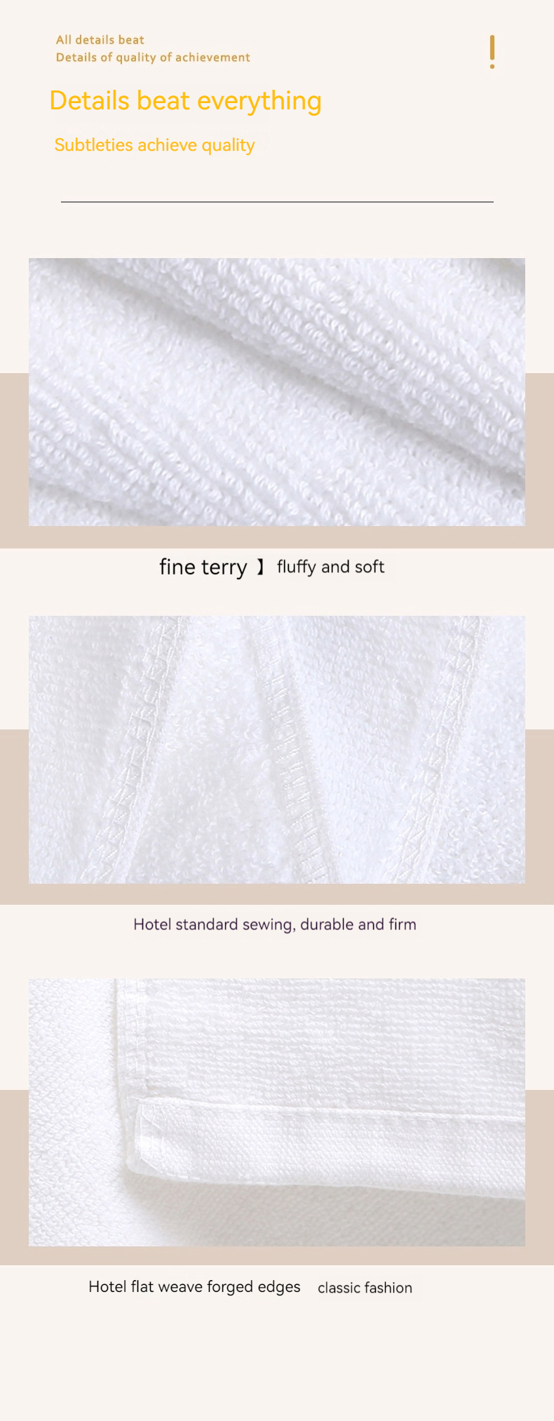 ALL Age Group Rectangle 100% Cotton White Small Square Face Towel for Luxury Hotel