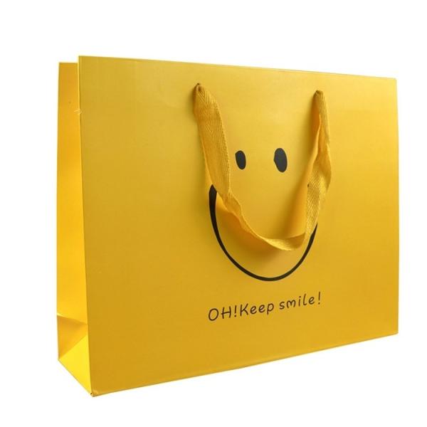 High End Luxury Retail Foldable Colored Cardboard Cute Paper Shopping Bags with
