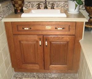 China Oak solid wood vanity,Wooden bathroom cabinet,Floor installed bathroom cabinet factory