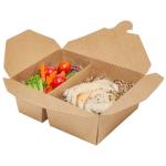 Wholesale Biodegradable 2 Compartments Fast Food Compartment Container Take Out