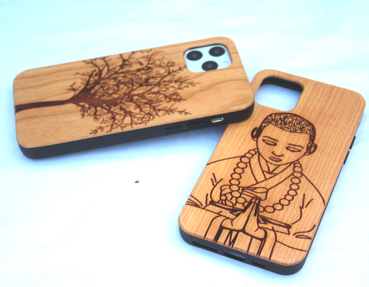 Personality Meets Functionality Real Wooden Hand Carved Wood Case for iPhone 14pro max