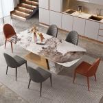 OEM Luxury Marble Dining Table Gold Metal Base Living Room Furniture