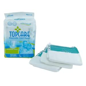China Super Comfortable Disposable Adult Diaper with PE Film Backsheet and Printed Features Features PE Tape factory