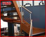 Steel Cable Stair VK74SC Treed Beech Handrail 304 Stainless Steel Aluminum