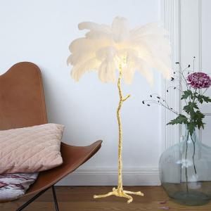 China OEM Height 1.6M Ostrich Feather Floor Lamp For Lighting factory