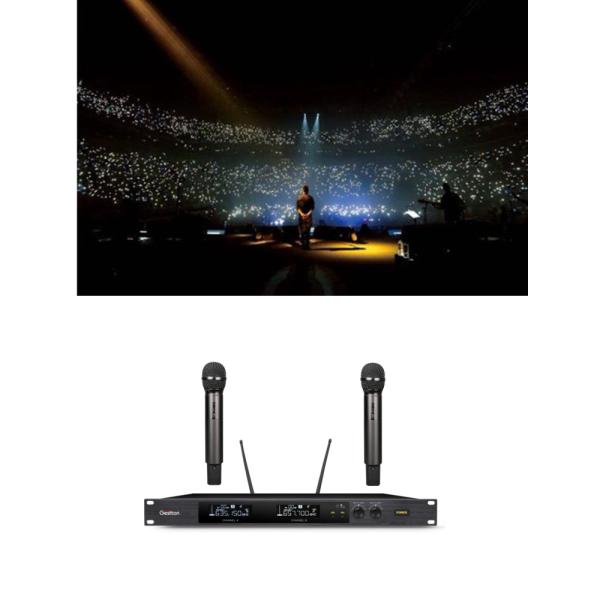 Rechargeable Bodypack Wireless Microphone System Headset / Stand / Lavalier