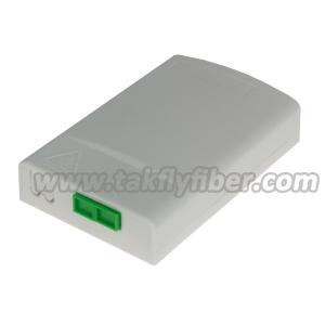 China FTTH Distribution Box 2 Ports Indoor Socket ABS Fiber Optic Termination Box factory