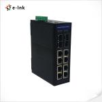 IP40 Aluminum Case Industrial Ethernet POE Switch 8 Ports With 100 / 1000 Base-X
