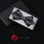 Men's Bowtie Necktie Handkerchief Clip Set Ideal for Weddings and Special