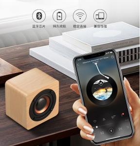 China Mini Squre Wood Portable Bluetooth speaker 3W 1200mAh for Cellphone factory