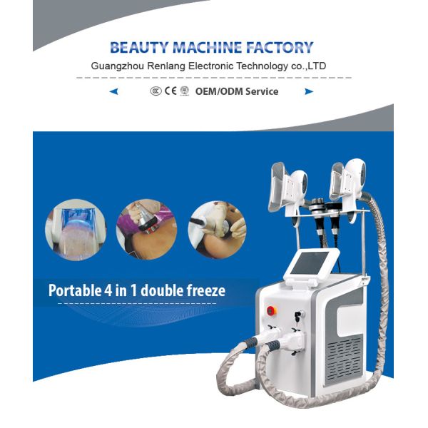 Portable 4 In 1 Cryo Fat Freezing Machine Cavitation RF For Body Sculpt