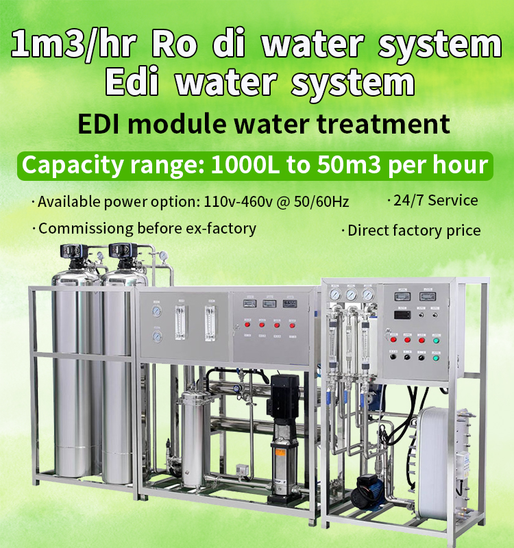 Demineralised EDI Unit For Water Treatment Purification System 1TPH