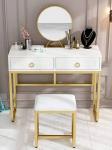Modern Classic Mirrored Furniture Bedroom Set , Melamine Finish Makeup Vanity