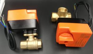 China Brass AC220V 2 Way 3 Wire 1.6Mpa Thread Ball Valve With Actuator factory