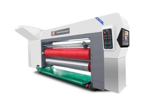 China Lead Edge Vacuum Transfer 4 Color Printer Slotter Die Cutter Vibrator Stacker Simple Operation factory