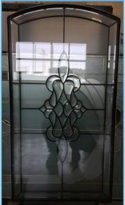 China Custom Size Decorative Door Inserts Glass Black Leaded Caming For Living Room factory