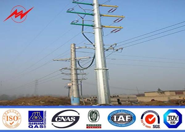 16M 10KN 4mm wall thickness Steel Utility Pole for 132kv distribition transmissi