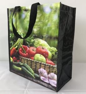 China Foldable Recyclable Plastic Printed Tote Carry Handle Plastic Shopping Bag factory