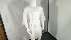 China S&amp;J Disposable Nonwoven Kimono Japan Men and Women Clothing PP Material White and Black Gown Hairdress Uniform for Massage Nylon factory