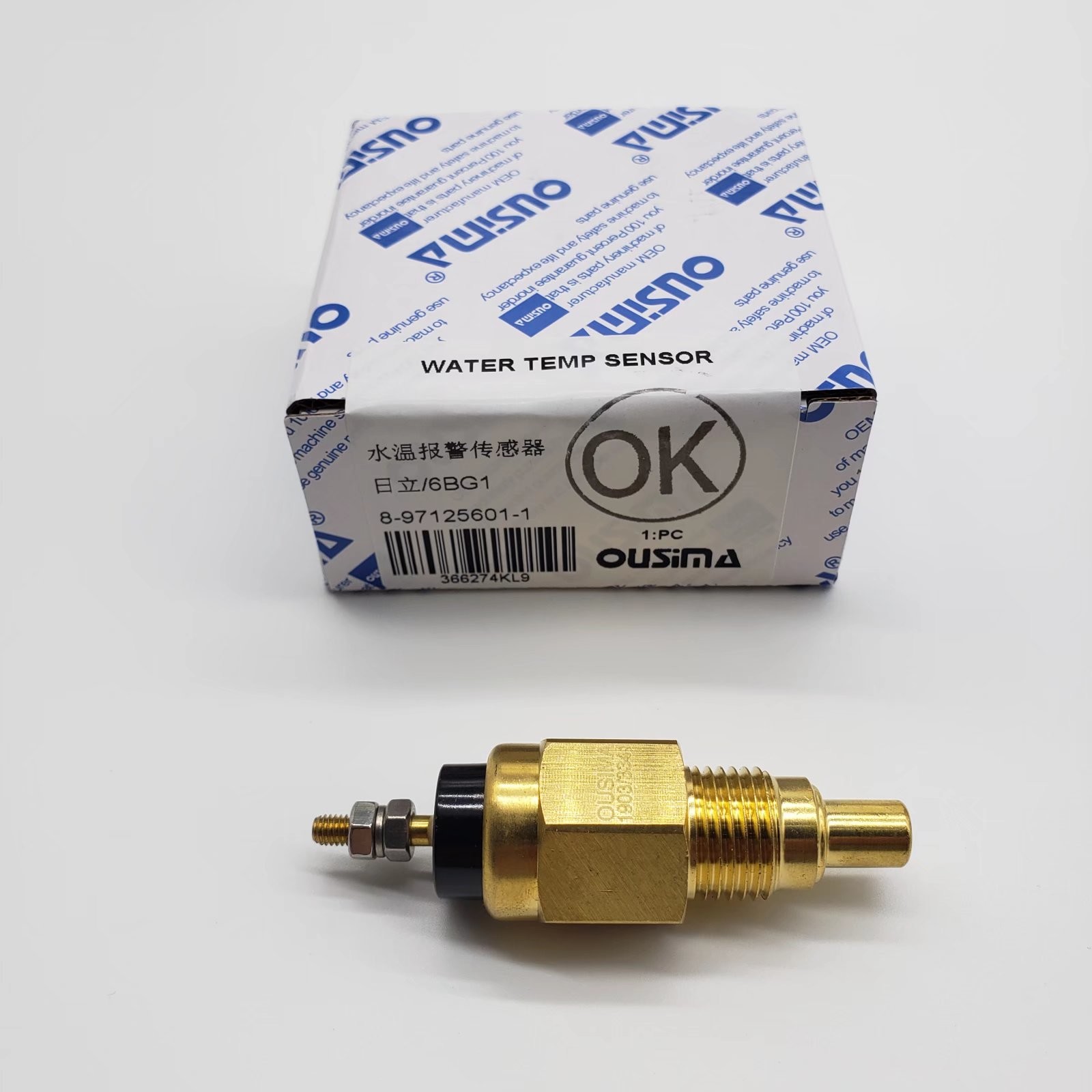 OUSIMSA 8-97125601-1 Water Temperature Sensor 8971256011 For Excavator HITACHI 6BG1T