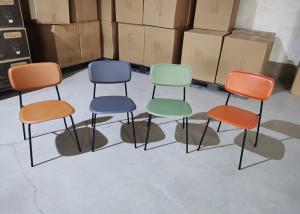 China Purple Upholstered Dining Chair With Metal Legs Nordic Restaurant Furniture Sets factory