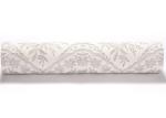 White Gray Embossed Retro Vintage Wallpaper With Symmetric Floral Pattern