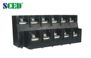 China 2 Rows Barrier Terminal Block American Type 600V/40A 11 Poles 13mm Pitch Brass factory