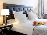 Guinea new hotel room furniture of Leather headboard bed with fabric chair and