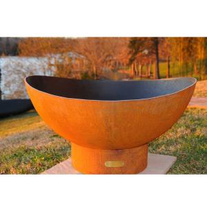China Wood Burning Corten Steel Fire Pit For Patio Decor factory