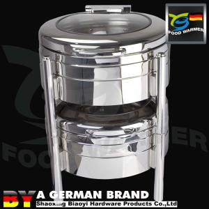China CE Catering Chafing Dish Of 6L Round Shape Plane Lid With Window Stackable Storage factory