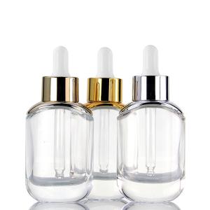 China Other Cosmetic CUSTOM Empty Oval Unique Essential Oils Glass Dropper Bottle for Hair Oil 15ml 30ml 50ml 1oz 2oz factory