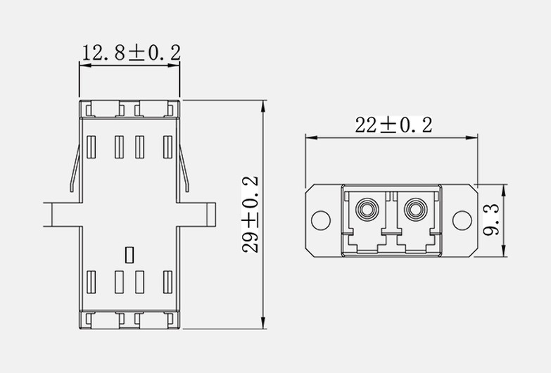 700 1 ABS LC LC Duplex Fiber Coupler Singlemode Green RoHS Compliance