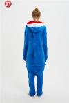 Wholesale Warm Fleece Animal Heated Pajamas Cheap Sexy Adult Blue Shark Onesie