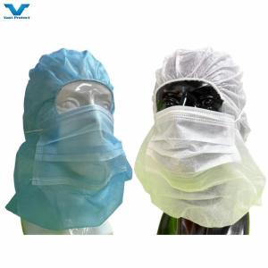 China 40*38 Cm Disposable Non-Woven PP Ninja Astronaut Space Balaclava Cover Head Hood with 2 Ply Face Mask factory