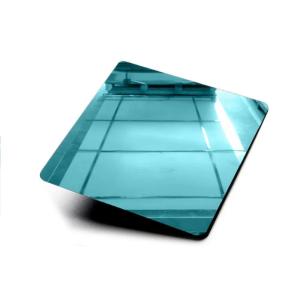 China Custom Decorative Stainless Steel Plate AISI Gold Blue Super Mirror 8K Finish Stainless Steel Sheet factory
