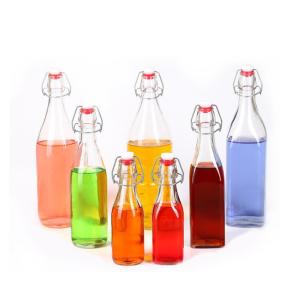 China 1000ml Glass Drink Bottles Coffee Juice Swing Top Glass Bottles factory