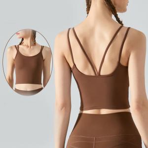 China Running Shock Proof Womens Sports Bra Vest Slim Shoulder Strap Bra factory