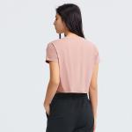 Short Sleeve Loose Gym Crop Tops T Shirts Sportswear Workout Tee For Ladies