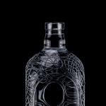 Glass Round Carved 700ml 750ml Vodka Glass Bottle Wine Bottle With Cork Sealing