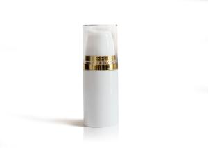 China Travel Elegant White Empty Airless Cosmetic Bottles For Top End Facial Care Packaging factory
