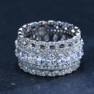 China 925 Sterling Silver Jewelry Vintage Purple Crystal Couple's Wedding Silver Rings Zirconia Ring Wedding Ring Jewelry factory