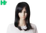 32" Humen Synthetic Black Wigs Normal Lace Single Bleached Knots