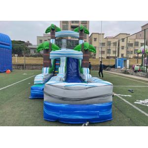 Jungle Palm Tree Theme EN71 Inflatable Water Slide With Pool