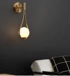 Mdern Glass ball wall scones bedside Bedroom Brass Gold Color Minimalist wall
