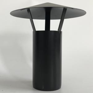 China Easy Install Wood Stove Pipe Rain Cap Black Carbon Steel Free Standing factory