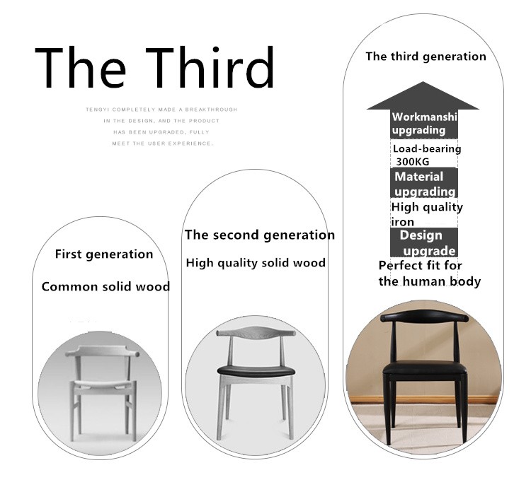 Modern PU Dining Chairs , Leather Metal Hans Wegner Dining Chair