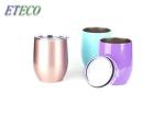 Stemless Wine Tumbler With Lid , Double Wall Insulated Cup No Metal Aftertaste