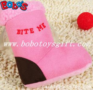 China Pink Plush Boots Pet Dog Toy With Squeaker factory